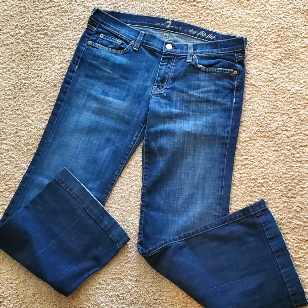 7FAM Dojo Flip Flop Wide Leg Jeans 31 EUC